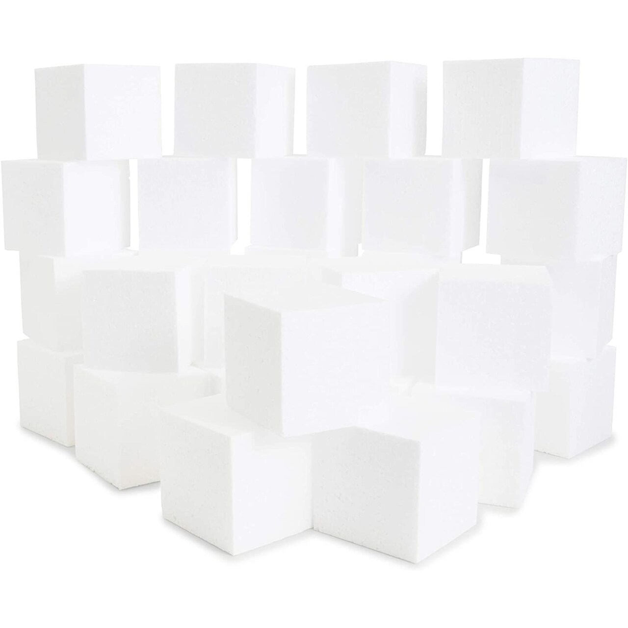 30 Pack Foam Craft Blocks for Modeling, 3 Inch Mini Square Cubes for  Sculpting, School Projects (White Polystrene)